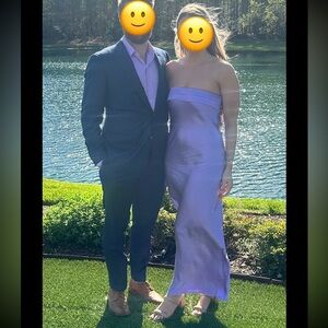 Elegant Purple Strapless Gown